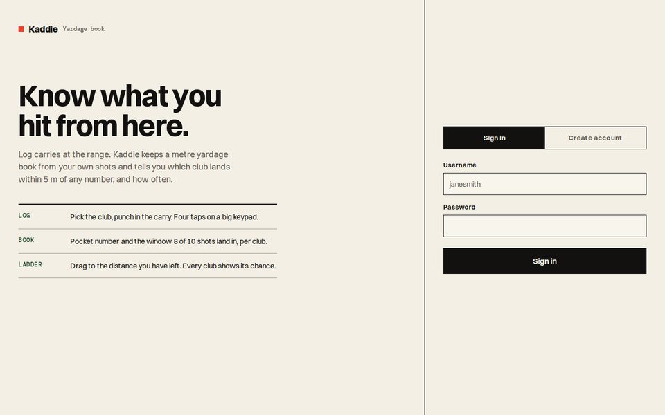 Kaddie sign-in page: Know what you hit from here, with the log, book and ladder explained